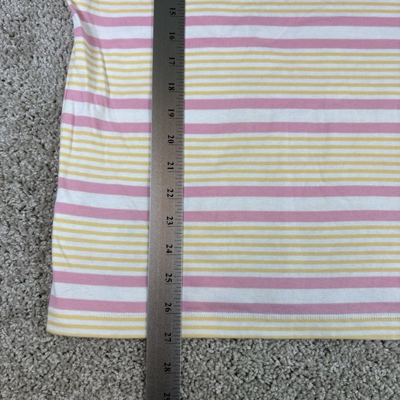 Tommy Hilfiger T Shirt Womens Short Sleeve Striped Pink Yellow Cotton Size XXL - Picture 6 of 7